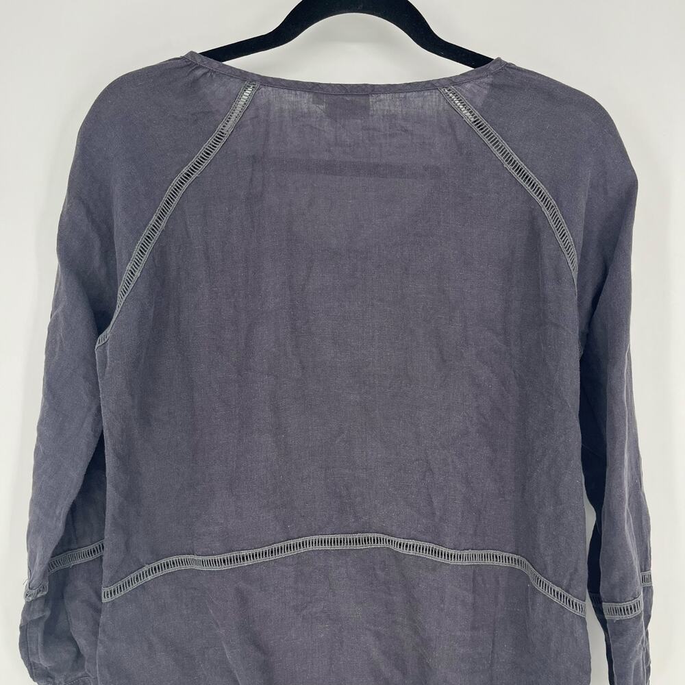 Hartford Linen Button Front Dress Gray Women Size 1 US 4 Small Casual Minimalist - Picture 7 of 10